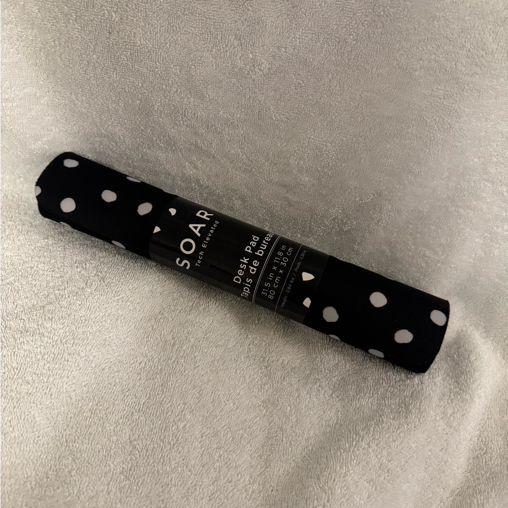 SOAR Black and White Polka Dot Desk Pad